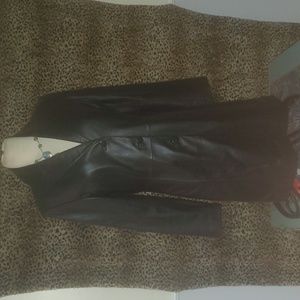 Women's full length leather jacket